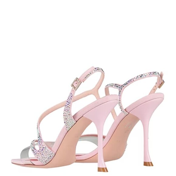NEW ROGER VIVIER Made In Italy Leather Bling Heel Sandals PINK 5562tn - Picture 3 of 6